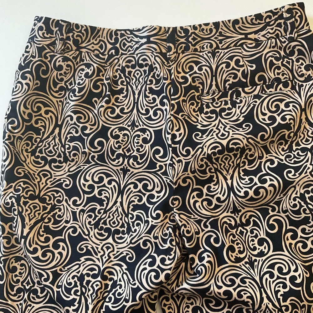Jones New York Black & Tan Print Pants – Stretch Straight Leg Size 8 - Picture 6 of 11